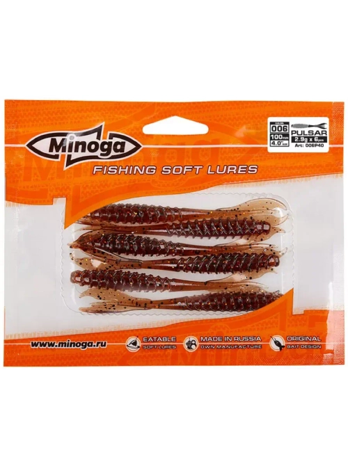Силиконовая приманка PULSAR 4,0"(6шт) 100мм, цвет 006