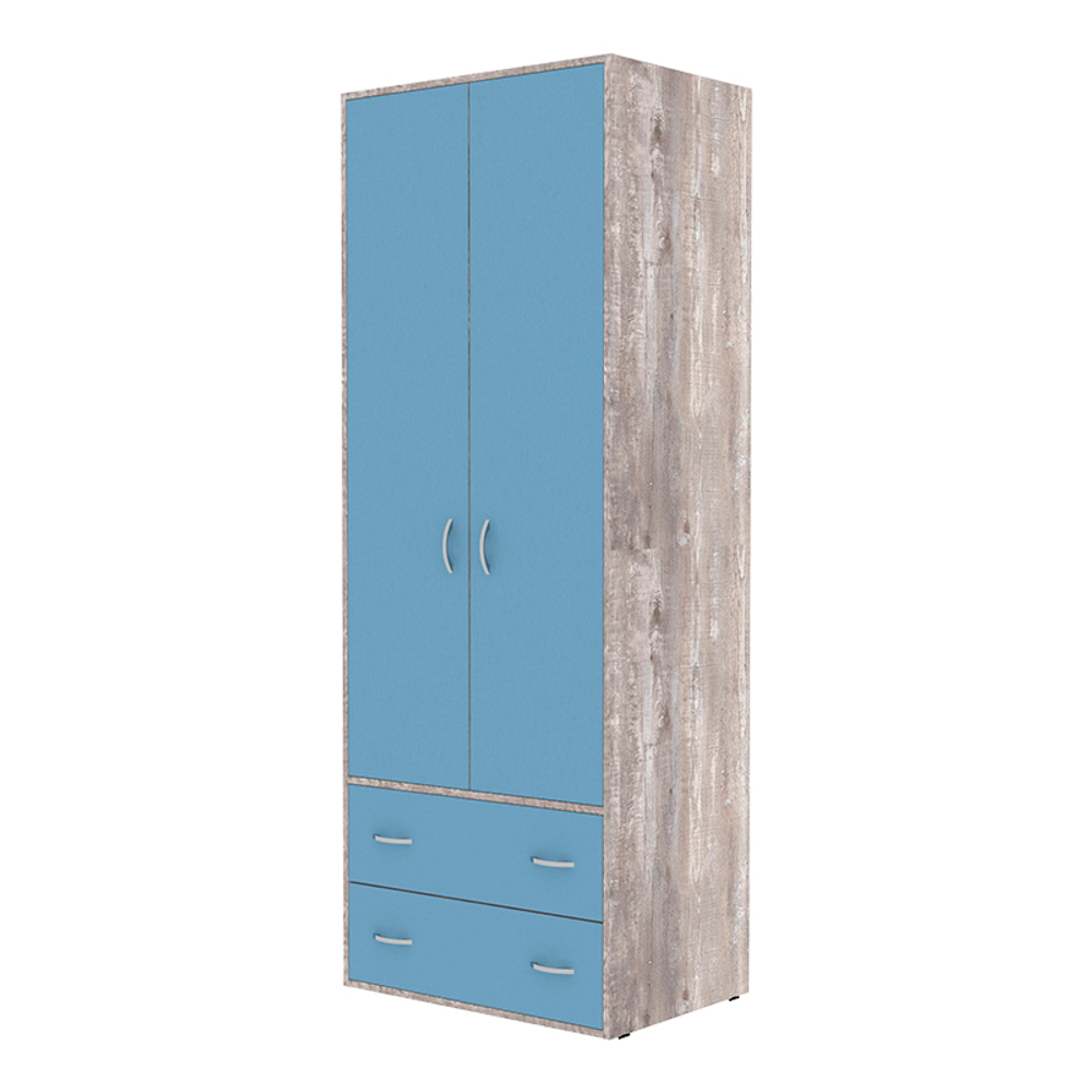 Шкаф 2-х створчатый КарИВи Милана Бетон Светло-синий, голубой