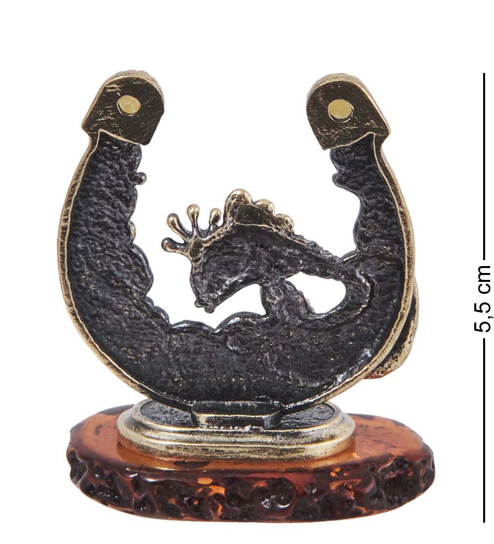 Народные промыслы AM-4050 Фигурка «Подкова Рыбка Царевна» (латунь, янтарь)
