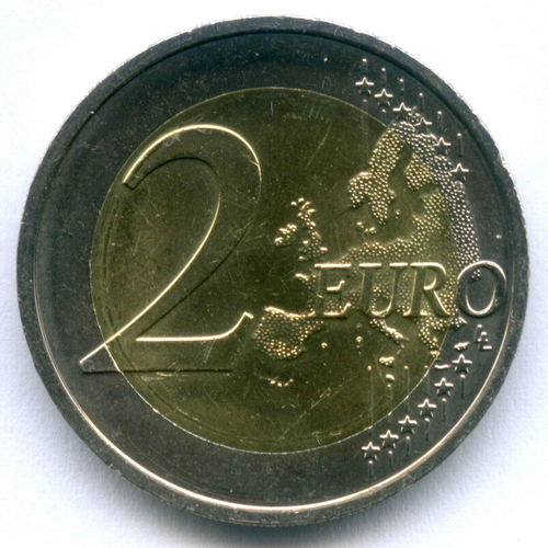 2 евро 2014 год. Словакия. 10 лет вхождению Словакии в Евросоюз. Биметалл UNC