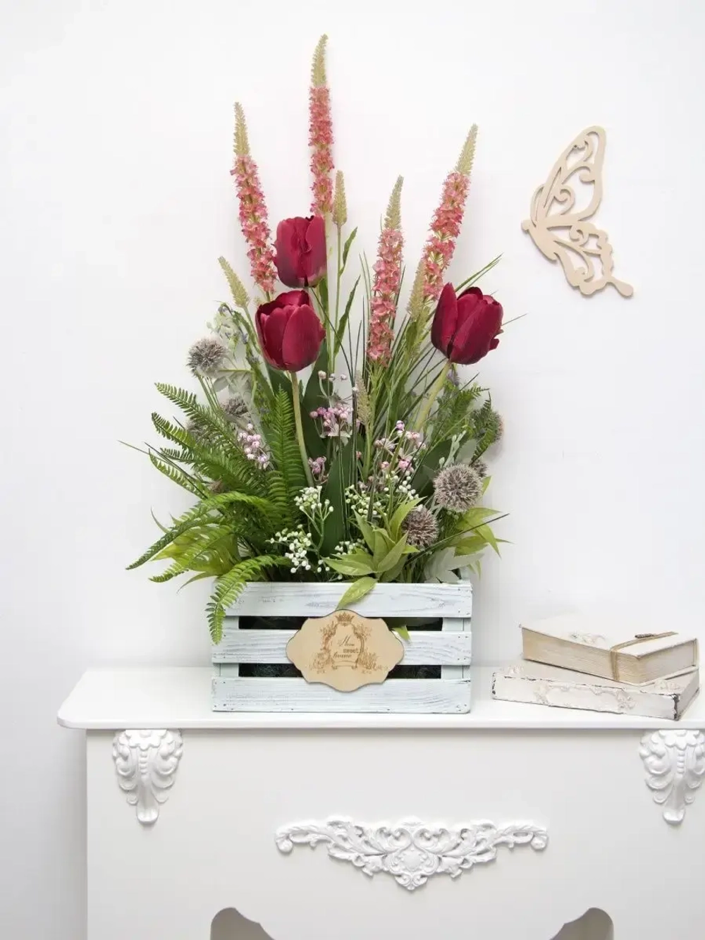 Композиция в ящике "Гортензия"