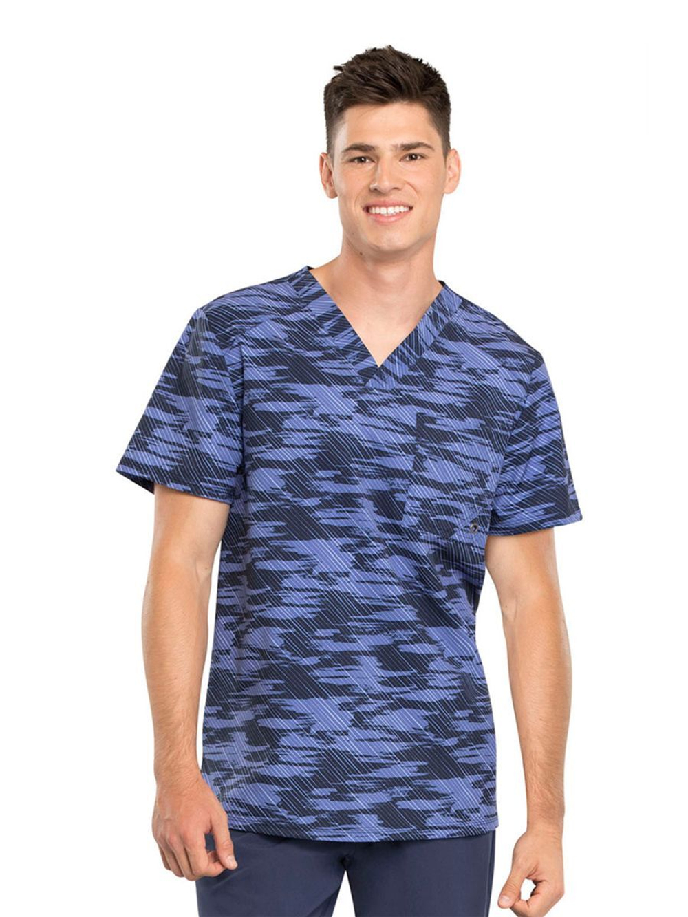 Топ медицинский мужской Cherokee Infinity CK902, синий/фиолетовый, 2XL