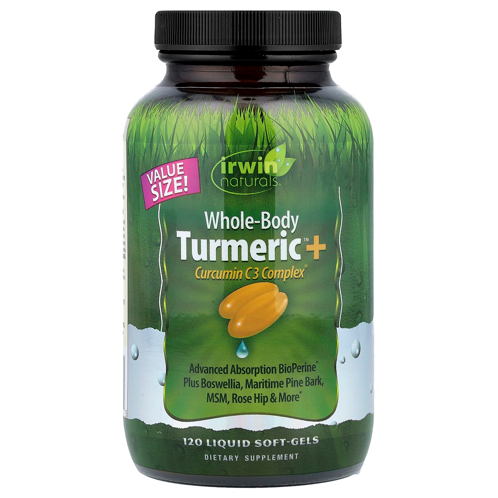 Irwin Naturals, Whole-Body Turmeric™ и Curcumin C3 Complex®, 120 желатиновых капсул