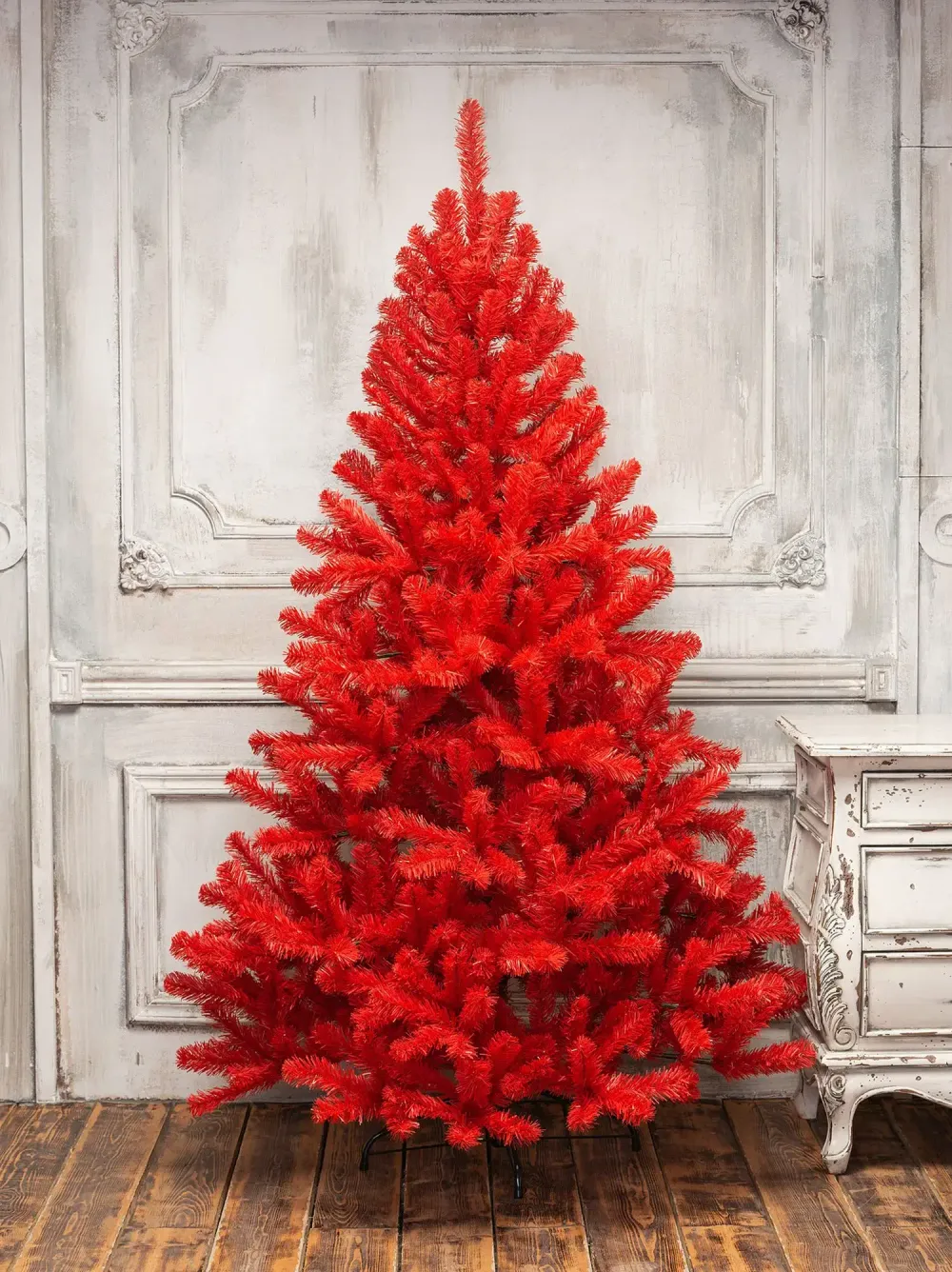 Искусственная красная елка «Огненная» (пвх) 3 м
