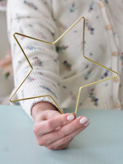 Основа для макраме Звезда металлическая 20 см, цвет золотистый, неразъемная /основа для декорирования и ловца снов