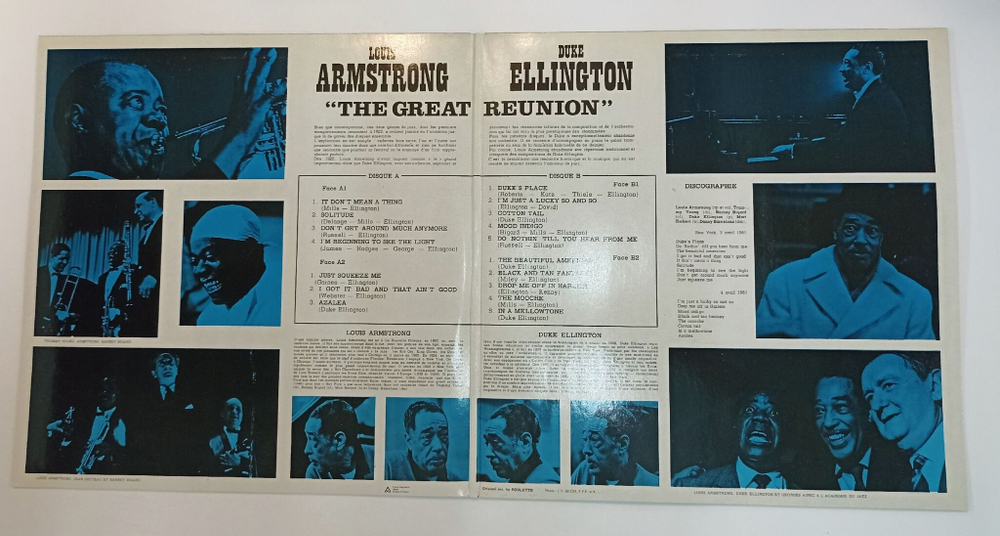 Винтажная виниловая пластинка LP Louis Armstrong and Duke Ellington The Great Reunion (France 1990)