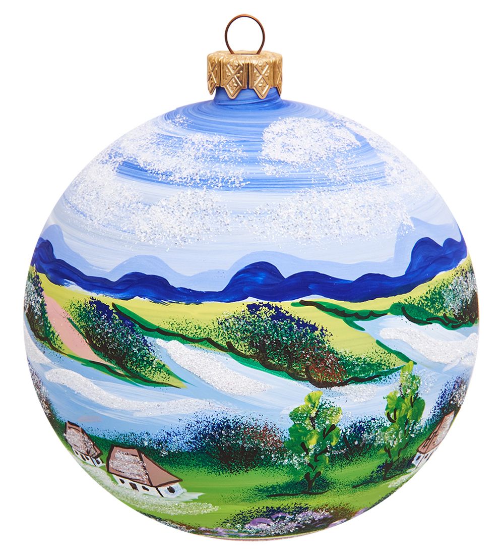 НФШ-1394 Ел. украшение Шар «Деревушка» 100 мм