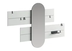 Вешалка Stripe L горизонтальная с зеркалом 60*160 см (светло-серый)