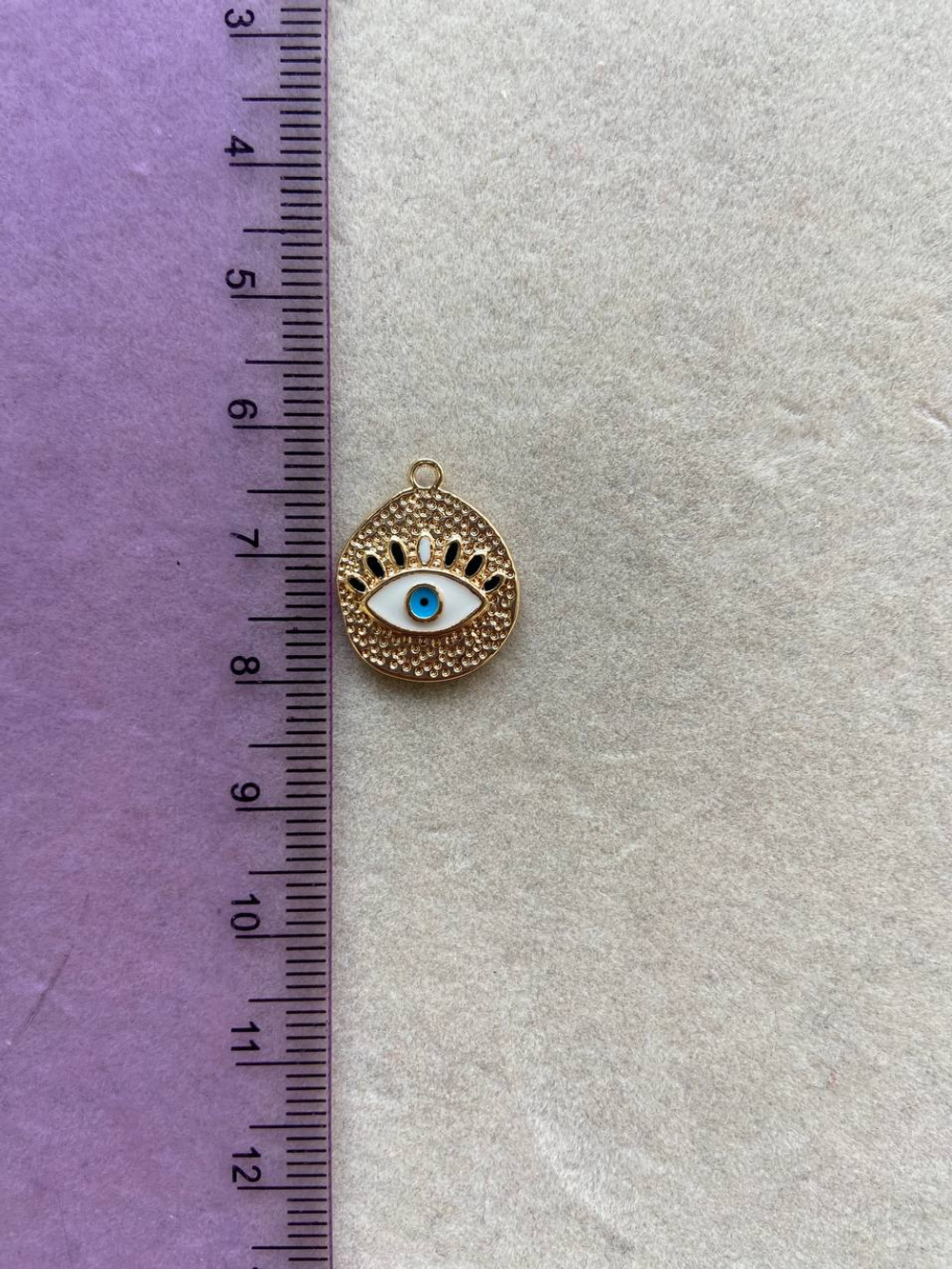 2093-3 Подвеска "Медальон с глазом" 18*15мм, позолота