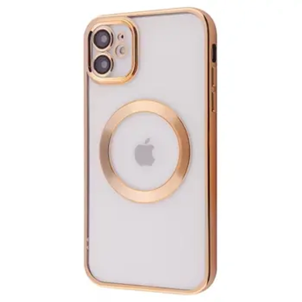 Чехол-накладка Fashion Case Magsafe для Apple iPhone 11 пластиковый (золотая рамка)