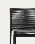 Садовый полубарный стул Culip из веревки и серого алюминия, 65 см