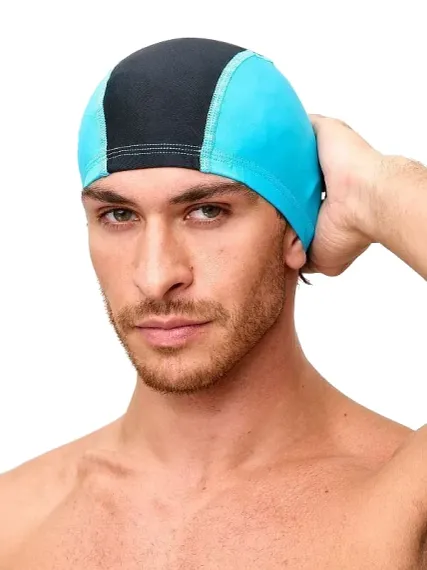 Шапочка для плавания лайкровая Sargan Классика унисекс голубой/черный