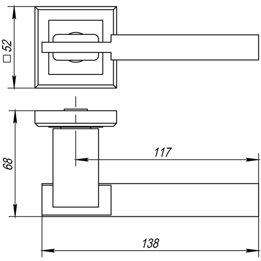 Ручка раздельная K.QL52.CITY (CITY QL) ABG-6 зеленая бронза