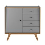 Тумба «Винтаж» 1 дверь 4 ящика серый лак 7042/браун