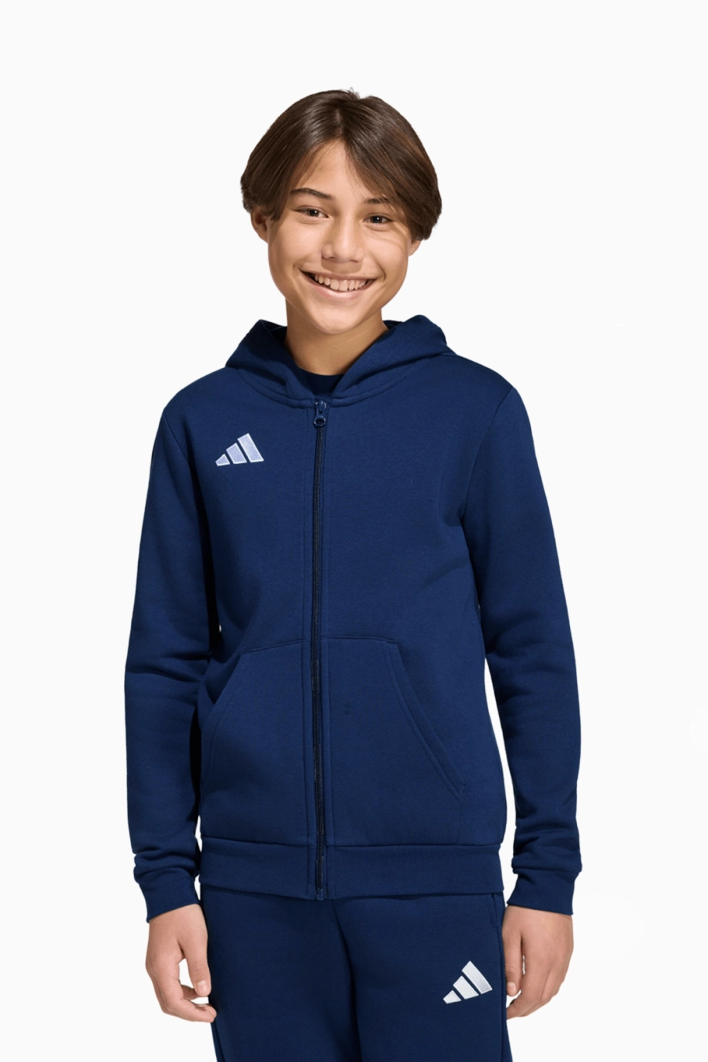 Кофта adidas Entrada 26 Sweat Full-Zip Junior - темно-синий