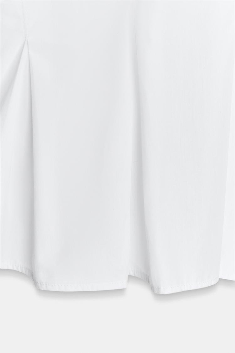 ZARA РУБАШКА ИЗ ПОПЛИНА С ЗАЩИПАМИ НА СПИНКЕ, БЕЛЫЙ