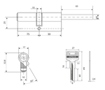 Цилиндровый механизм Apecs SM-105(30S/75)-S/65-NI