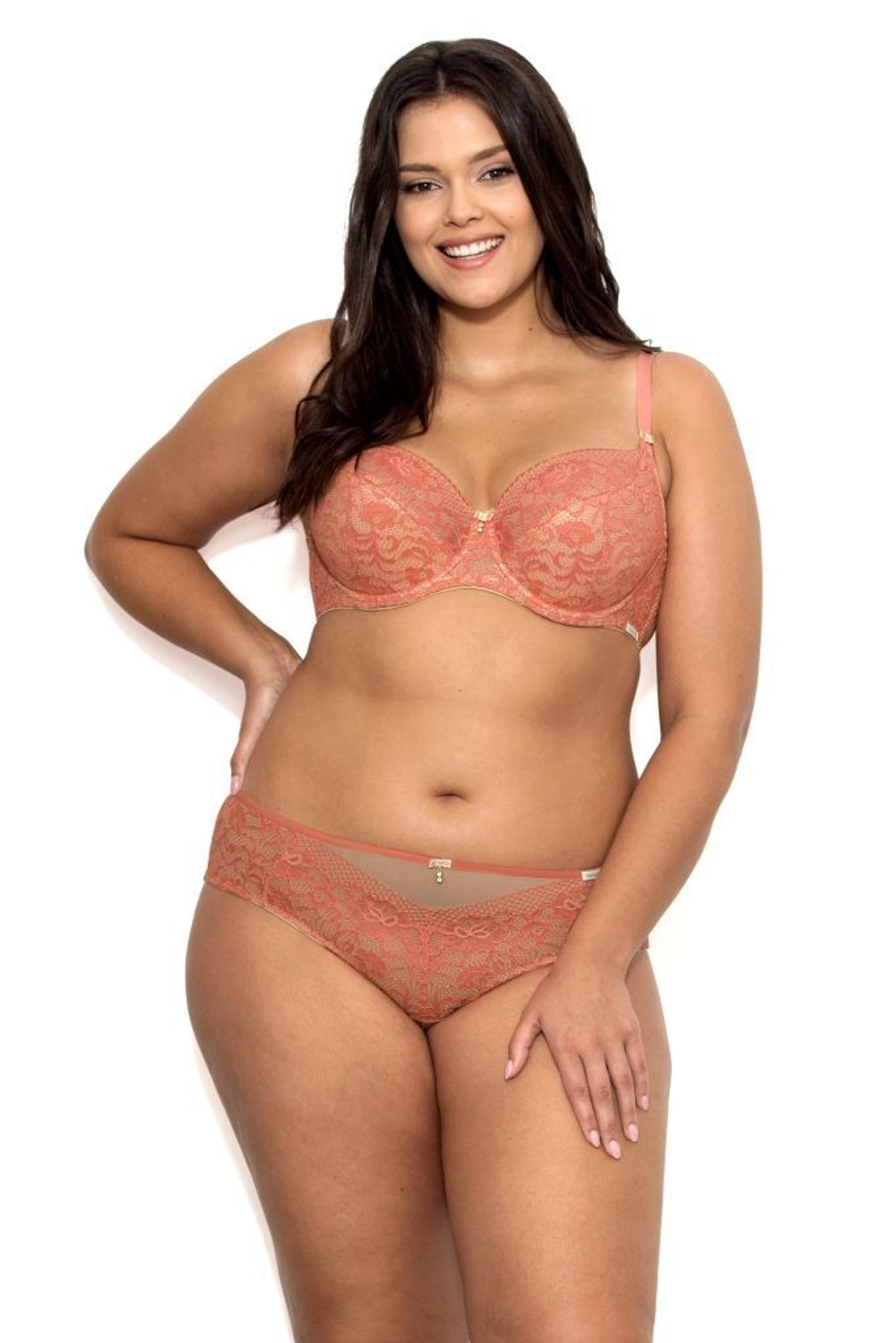 Бюстгальтер Greta с чашками на тонком поролоне (Размер: 80E) (Цвет: коралловый)