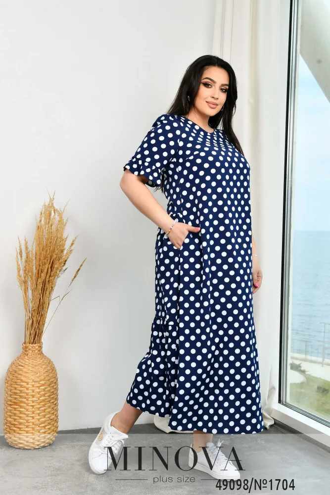 Платье 1704-темно-синий Minova