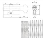 ЦИЛИНДР.МЕХАНИЗМ KALE KILIT 164SM-110(45+10+55C)-C-BP-5KEY-STB 164SM000075