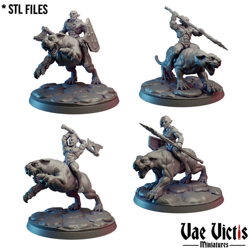 Орк Полуорк Воин Паладин Варвар Файтер Рыцарь на пантере 1шт миниатюра для dnd, днд, pathfinder, фентези, Настольная игра, НРИ, Варгейм, РПГ