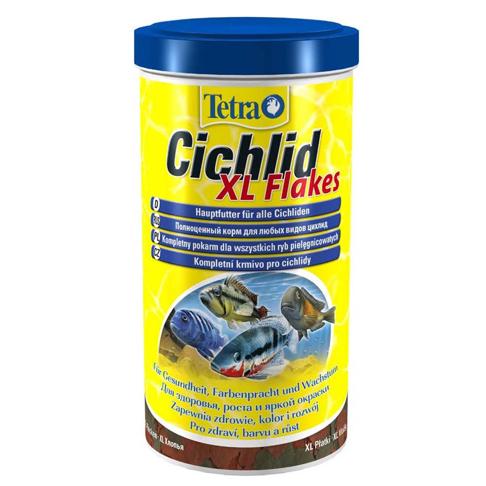 Tetra Cichlid Flakes XL - основной корм для крупных цихлид (большие хлопья)