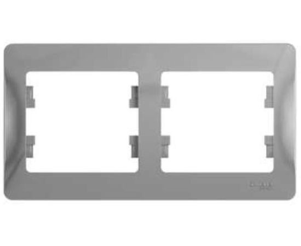 Рамка SCHNEIDER ELECTRIC 2-м Glossa горизонт. алюм. SchE GSL000302