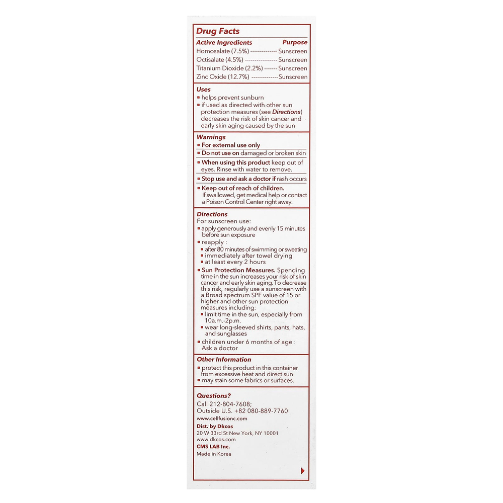 Cell Fusion C, Солнцезащитное средство для лазера, SPF 50+, 50 мл (1,69 жидк. Унции)