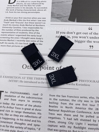 Размерник черный "3XL" 14 мм