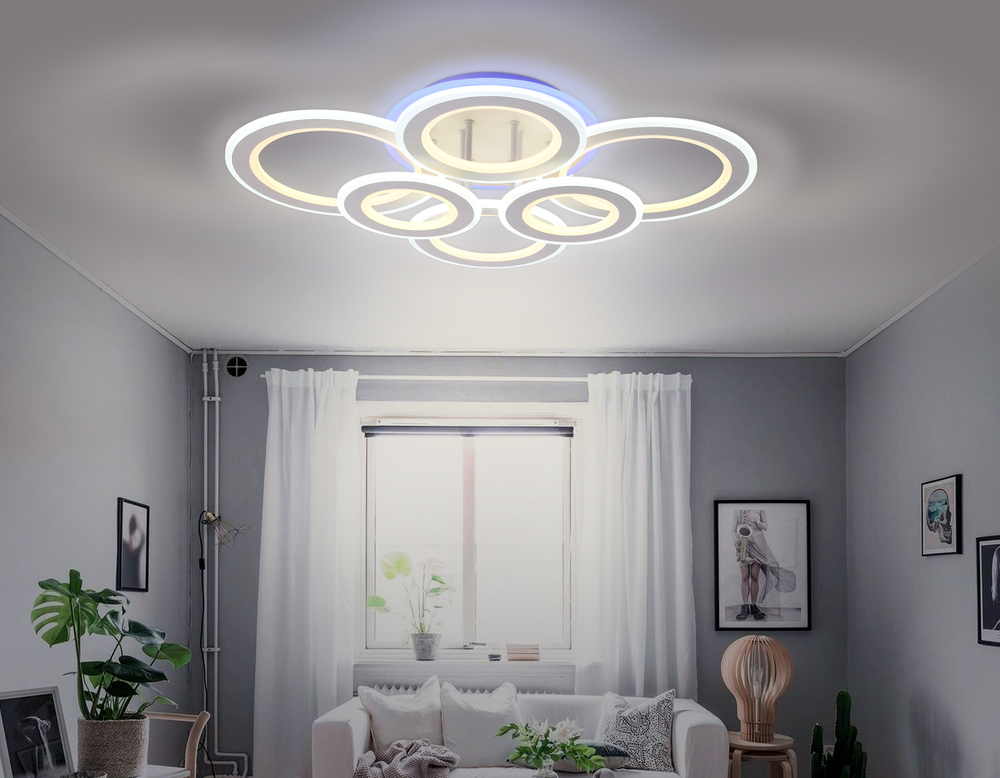 Потолочный светодиодный светильник с пультом FA8808 WH белый 198W 700*540*150 (ПДУ РАДИО 2.4)
