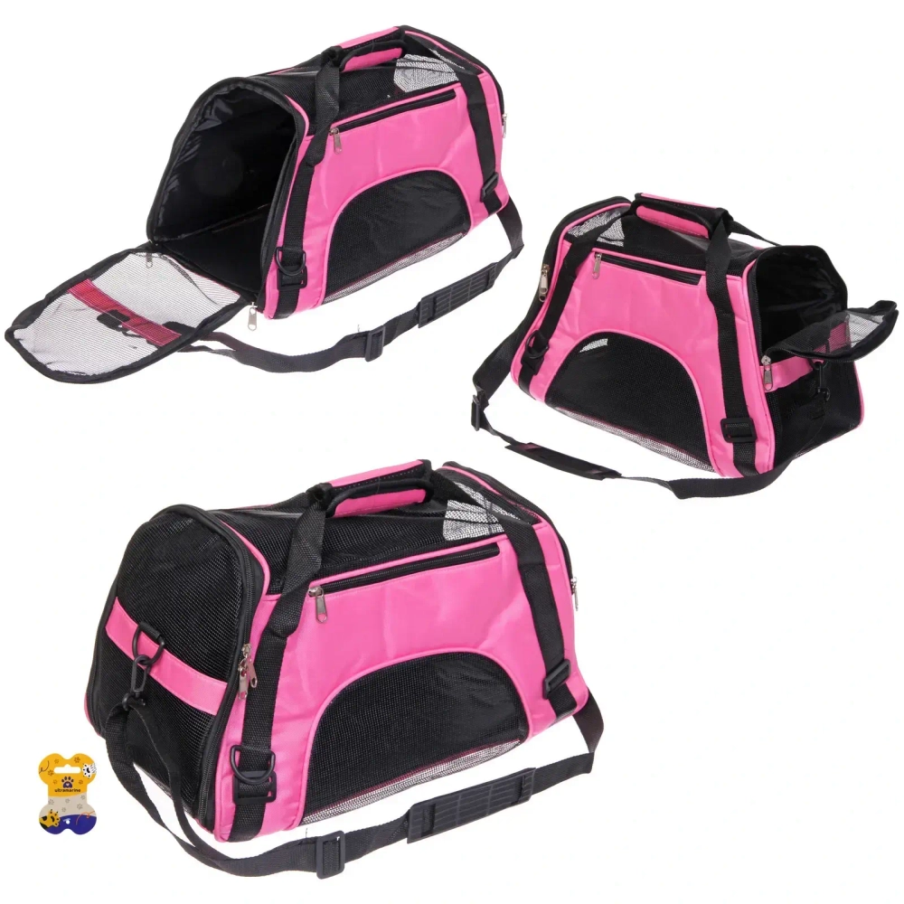 Сумка - переноска для животных «ЛЮБИМЫЙ БРО», цвет розовый, размер S, 42*19,5*23см/до 5кг (Пакет и Лейбл)