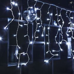 ULD-B25006-440-TTK WHITE IP44 Бахрома светодиодная с эффектом мерцания. 25м. Соединяемая. 440 светодиодов. Белый свет. Провод прозрачный. ТМ Uniel