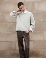 Объемный джемпер серого цвета