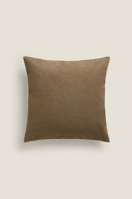 ZARA HOME ХЛОПКОВЫЙ ЧЕХОЛ ДЛЯ ДЕКОРАТИВНОЙ ПОДУШКИ, ТЕМНО-ОЛИВКОВЫЙ