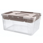 Ящик универсальный с замками и вставкой- органайзером "grand box", 390х290х180мм, 15,3л (коричневый)