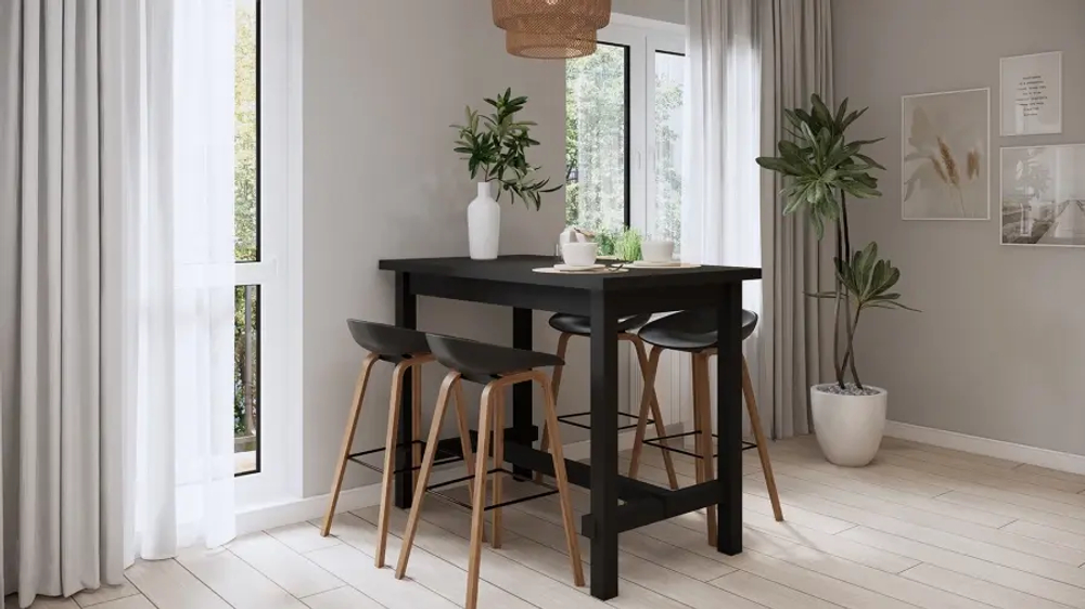 Стол барный  -  аналог IKEA/NORDVIKEN/НОРДВИКЕН /ТОЛЫСЬ/ ИКЕА, ДСП, 140x80см, черный