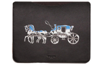 COACH Tablet Cow Leather Storage Bag Laptop Bag Large Unisex Black