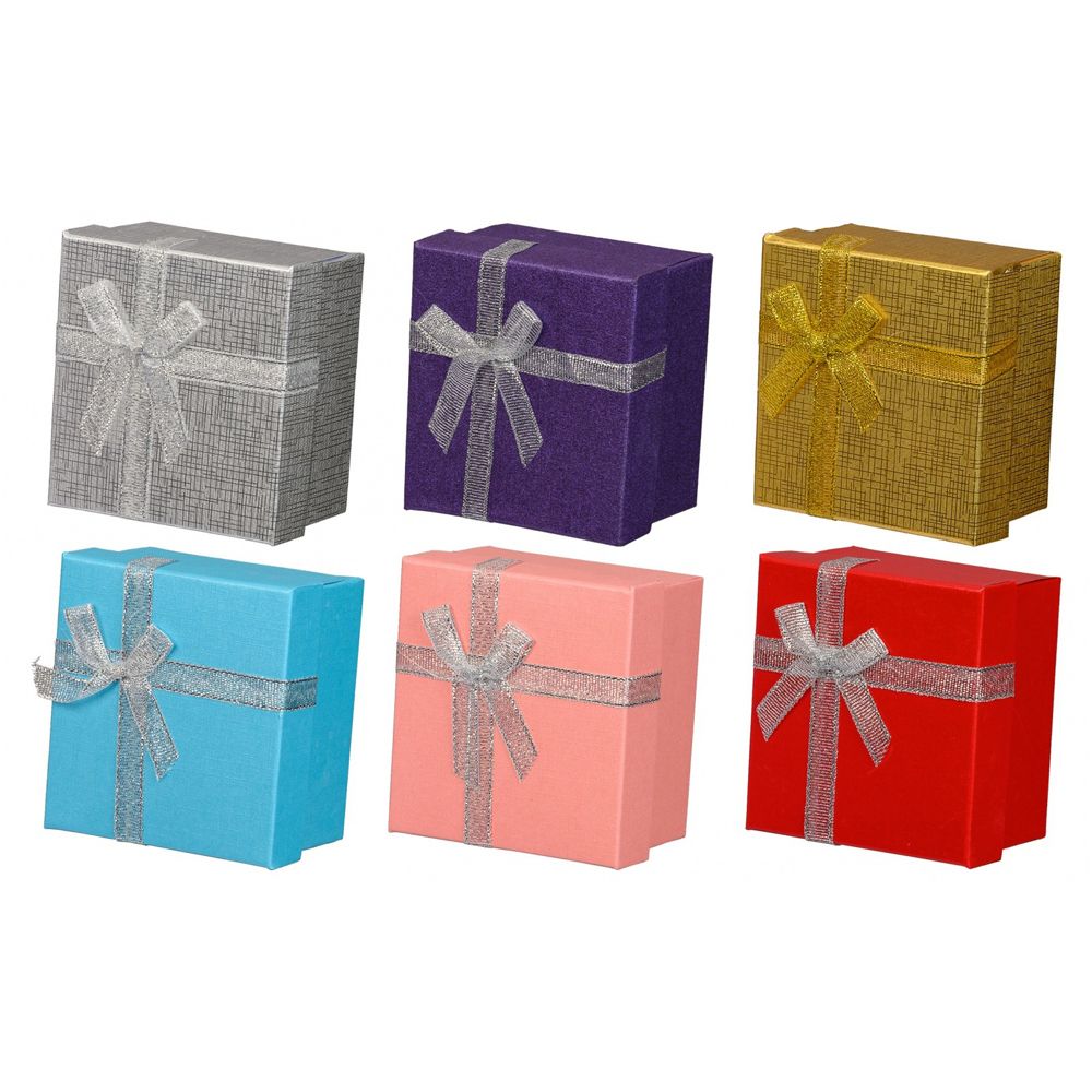 Подарочная коробка Basir, прямоугольная с крышкой, размер 9*9*5.8 см, 6 цветов ассортимент
