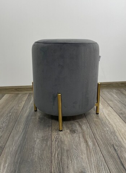 Пуф для гостиной М-City DISAUR Райс (Rice) Bluvel-14 Серый, Золотой