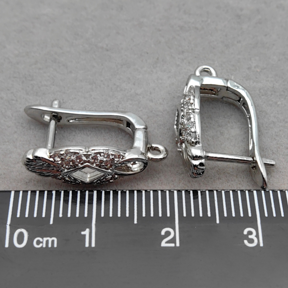 Швензы с фианитами 19х13x6,5 мм