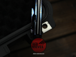 Нож CHAVES KNIVES 229 REDENCION KICKSTOP FLIPPER "Огненный" Титан