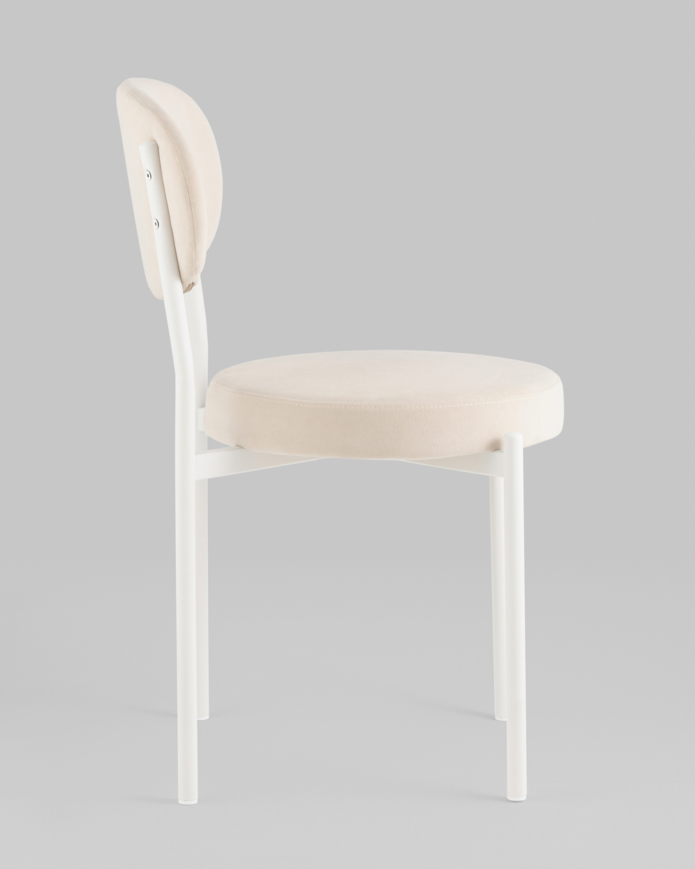 Стул Бриф SN велюр молочный каркас белый муар