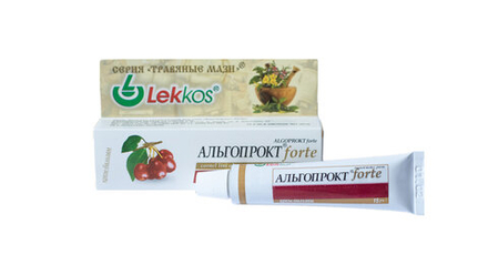 Крем-бальзам от геморроя и воспалений в прямой кишке Альгопрокт-forte с конкретом кизила на льняном масле 15 г