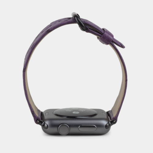 Ремешок для Apple Watch 40/41/42 mm из кожи страуса, фиолетового цвета