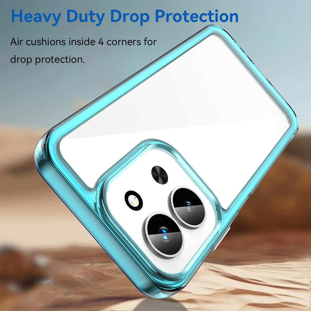 Противоударный чехол для смартфона Xiaomi Redmi 15C 4G, усиленные защитные рамки бирюзового цвета