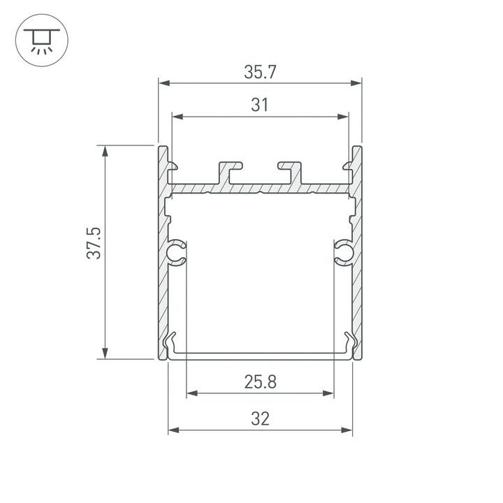 Профиль Arlight SL-LINE-3638-LW-3000 ANOD 043973