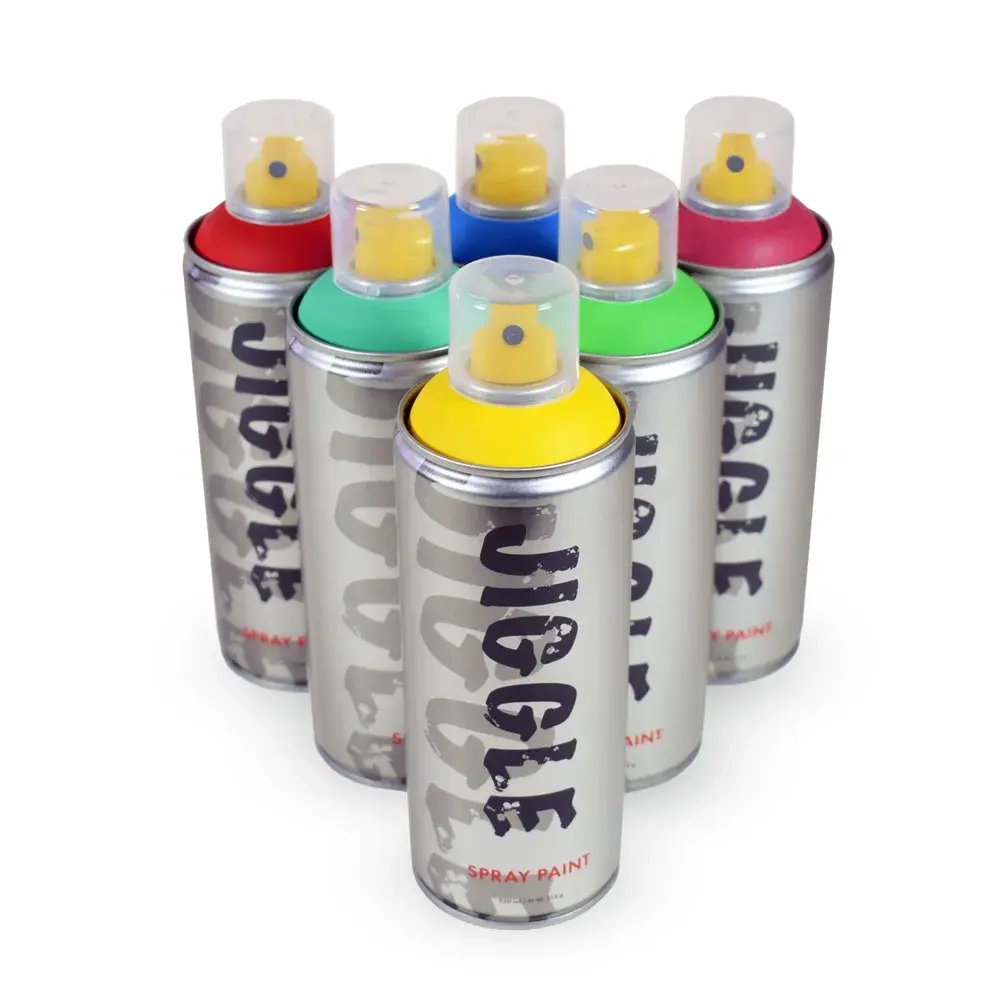 Аэрозольная краска для граффити в баллончике JIGGLE PRO суперматовая, 520 мл, WHITE / Белый - 2 шт