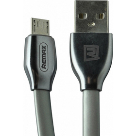 Кабель USB - MicroUSB Remax RC-035m (плоский, с подсветкой) Черный