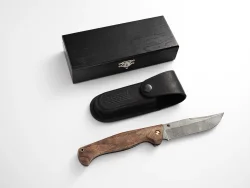 Складной нож "Тайга", дамасская сталь, рукоять орех