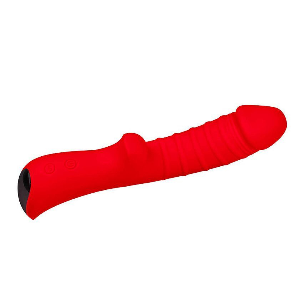 Красный вибромассажер 5 Silicone Wild Passion - 19,1 см. (Цвет: красный)